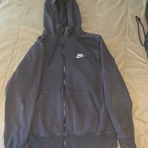 Nike blue zip up hoodie